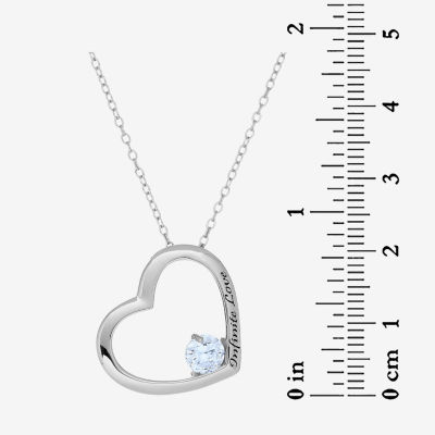 DiamonArt® Womens 3/4 CT. T.W. Lab Created White Cubic Zirconia Sterling Silver Heart Pendant Necklace