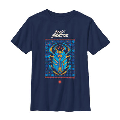 Little & Big Boys Crew Neck Short Sleeve Blue Beetle Graphic T-Shirt