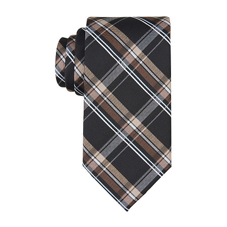 Stafford Premuim University Plaid Tie, One Size, Black