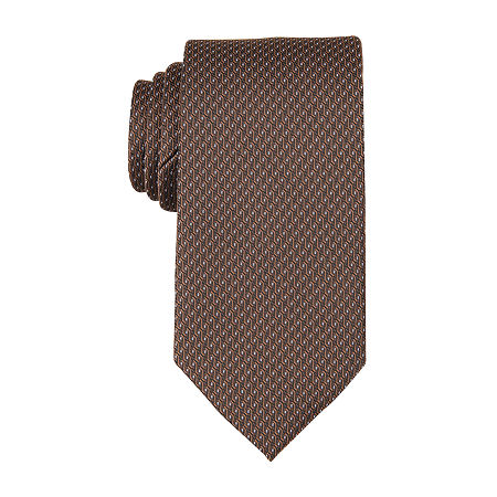 Stafford Magic Micro Tonal Tie, One Size, Brown