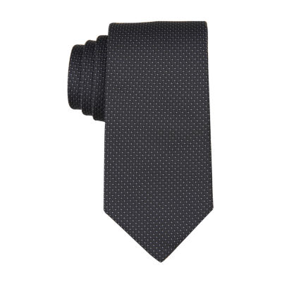 Stafford Dollar Micro Tonal Tie, Color: Black - JCPenney