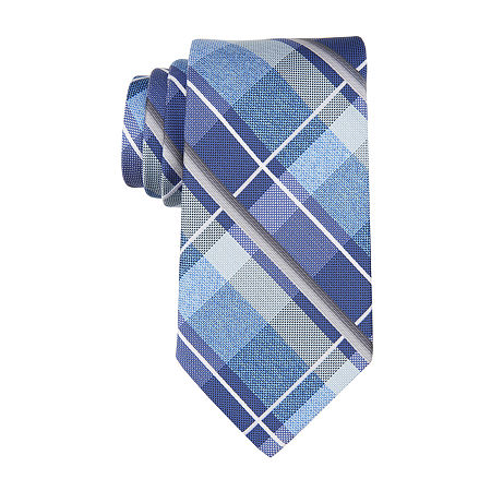 Stafford Cash Plaid Tie, One Size, Blue