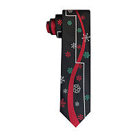 Hallmark Black Vert Panel Holiday Tie, One Size, Black