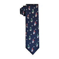 Hallmark Navy Penguin Holiday Tie, One Size, Blue