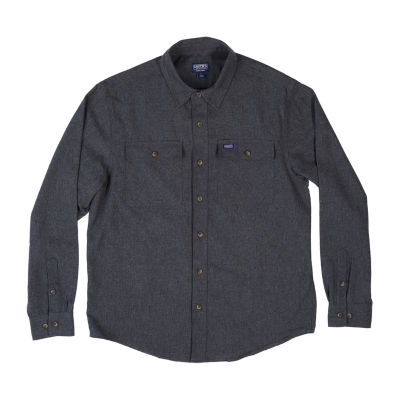 Smiths Workwear Solid Heather Mens Long Sleeve Regular Fit Flannel Shirt