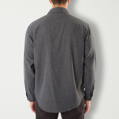 Smiths Workwear Solid Heather Mens Long Sleeve Regular Fit Flannel Shirt