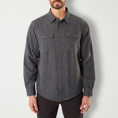 Smiths Workwear Solid Heather Mens Regular Fit Long Sleeve Flannel Shirt