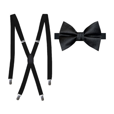 J. Ferrar Extra Long Bow Tie Set, Color: Black Bt Suspender - JCPenney
