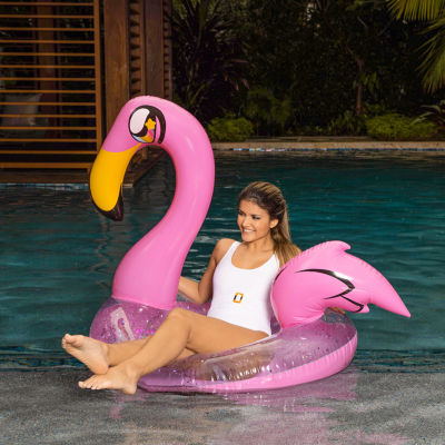 PoolCandy Jumbo 48IN Pink Glitter Flamingo Pool Tube