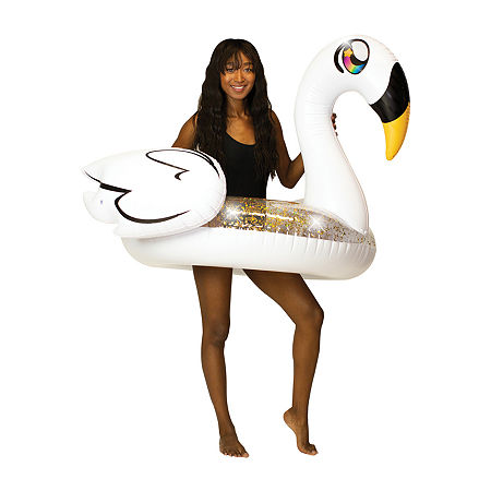 PoolCandy Glitter Swan With Wings- 48IN Jumbo Pool Tube, One Size, Multiple Colors