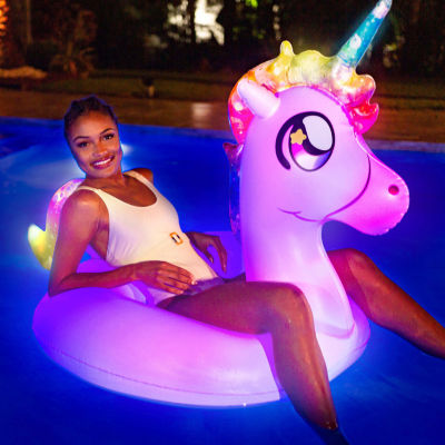 PoolCandy Illuminated Led Large 42IN Led Unicorn Pool Tube