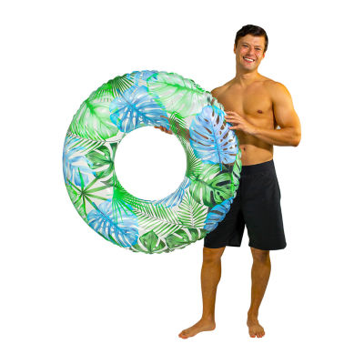 PoolCandy Resort Collection 42IN Jumbo Pool Tube With Palm Print