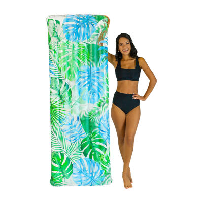 PoolCandy Deluxe Pool Raft 74IN X 30 With Palm Print