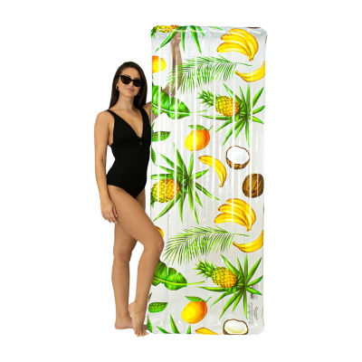 PoolCandy Deluxe Pool Raft 74IN X 30 With Tropical Flower Print