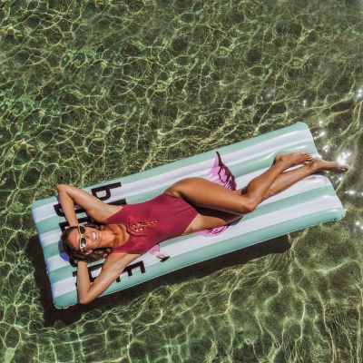 PoolCandy Deluxe Pool Raft 74IN X 30IN Beach Please