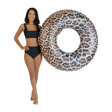 PoolCandy Leopard Print Jumbo 48IN Pool Tube, One Size, Multiple Colors