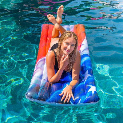 PoolCandy Stars & Stripes Deluxe Pool Raft - 74 X 30IN