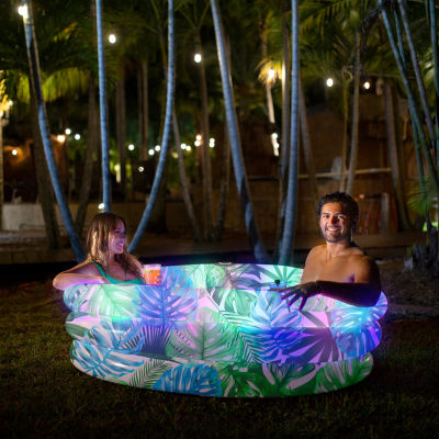 PoolCandy Illuminated Sunning Pool With Bluetooth - Tropical Palms (Day & Night)