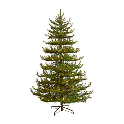 Nearly Natural Faux 8 Foot Pre-Lit Pine Christmas Tree