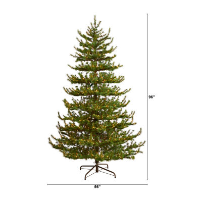 Nearly Natural Faux 8 Foot Pre-Lit Pine Christmas Tree