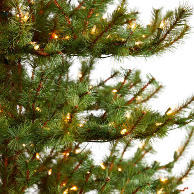 Nearly Natural Faux 8 Foot Pre-Lit Pine Christmas Tree