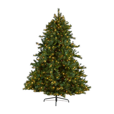 Nearly Natural Faux 8 Foot Pre-Lit Pine Christmas Tree