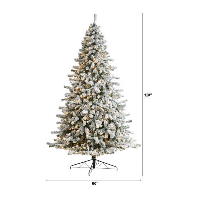 Nearly Natural Faux Green 10 Foot Pre-Lit Spruce Christmas Tree