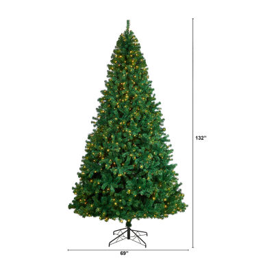 Nearly Natural Faux Douglas 11 Foot Pre-Lit Christmas Tree