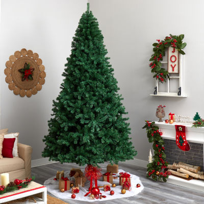 Nearly Natural Faux Douglas 11 Foot Pre-Lit Christmas Tree