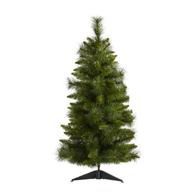 Nearly Natural New Haven Faux 3 Foot Pre-Lit Pine Christmas Tree
