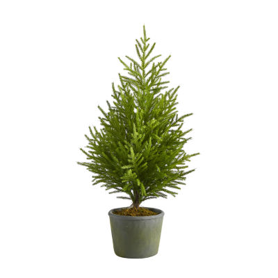 Nearly Natural Norfolk Island Faux 3 Foot Pine Christmas Tree