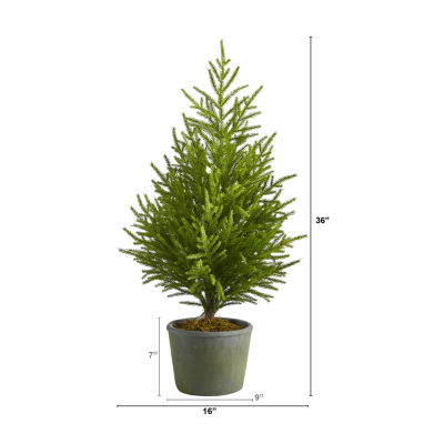 Nearly Natural Norfolk Island Faux 3 Foot Pine Christmas Tree