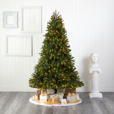 Nearly Natural New Haven Faux 7 Foot Pre-Lit Spruce Christmas Tree