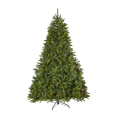 Nearly Natural Sierra Faux 7 Foot Pre-Lit Spruce Christmas Tree