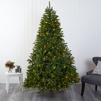 Nearly Natural Sierra Faux 7 Foot Pre-Lit Spruce Christmas Tree