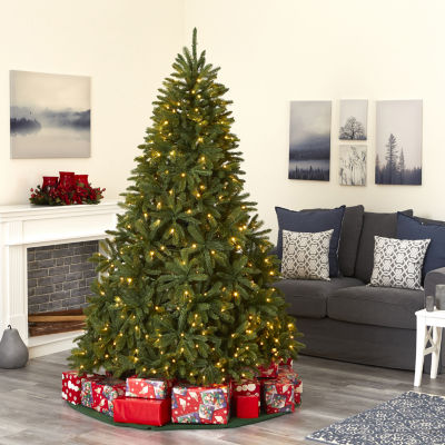 Nearly Natural Sierra Faux 7 Foot Pre-Lit Spruce Christmas Tree