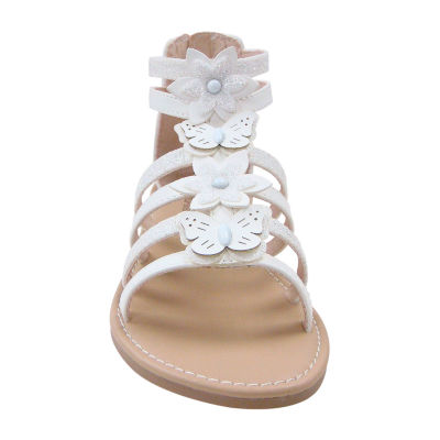 Miss Dynasty Little & Big  Girls Blossom Ankle Strap Gladiator Sandals