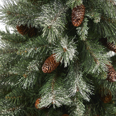 Nearly Natural Snowed Frenchps Faux 3 1/2 Foot Pine Christmas Tree