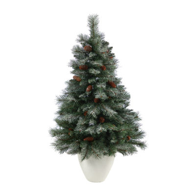 Nearly Natural Snowed Mountain Faux Foot Pine Christmas Tree