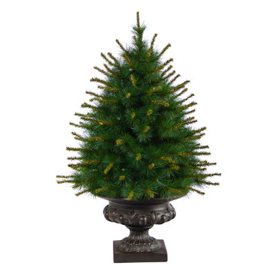 Nearly Natural Faux 3 1/2 Foot Pre-Lit Pine Christmas Tree