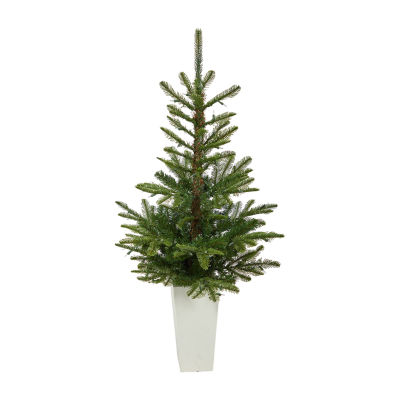 Nearly Natural Layered Washington Faux 4 1/2 Foot Pre-Lit Spruce Christmas Tree