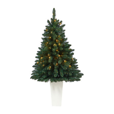 Nearly Natural Northern Rocky Faux 4 Foot Pre-Lit Spruce Christmas Tree