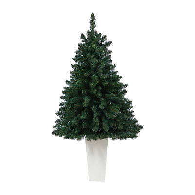 Nearly Natural Northern Rocky Faux 4 Foot Pre-Lit Spruce Christmas Tree