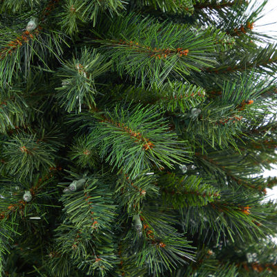 Nearly Natural Mountain Faux 4 1/2 Foot Pre-Lit Pine Christmas Tree