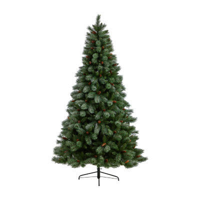 Nearly Natural Snowed Mountain Faux 8 Foot Pine Christmas Tree