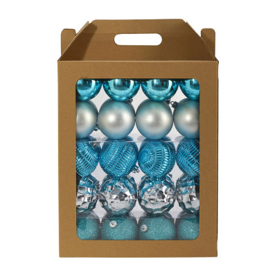 Nearly Natural Shatterproof Tree Blue Set 40-pc. Christmas Ornament