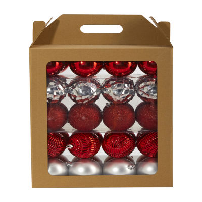 Nearly Natural Shatterproof Tree Red Box 40-pc. Christmas Ornament