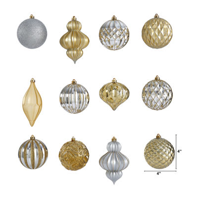 Nearly Natural Shatterproof Tree Gold Box 12-pc. Christmas Ornament