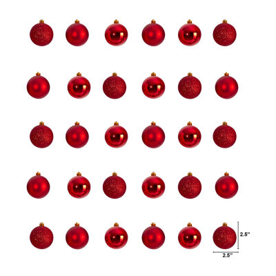 Nearly Natural Holiday 2.5in. Shatterproof 30-pc. Christmas Ornament