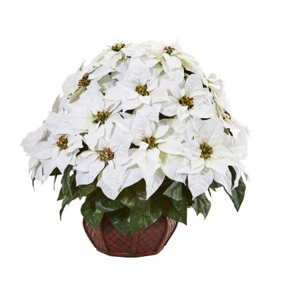 Nearly Natural Poinsettia Arrangement December Christmas Tabletop Decor